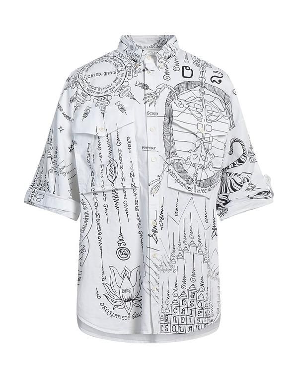 ディースクエアード メンズ トップス シャツ DSQUARED2 柄入りシャツ White ホワイト
