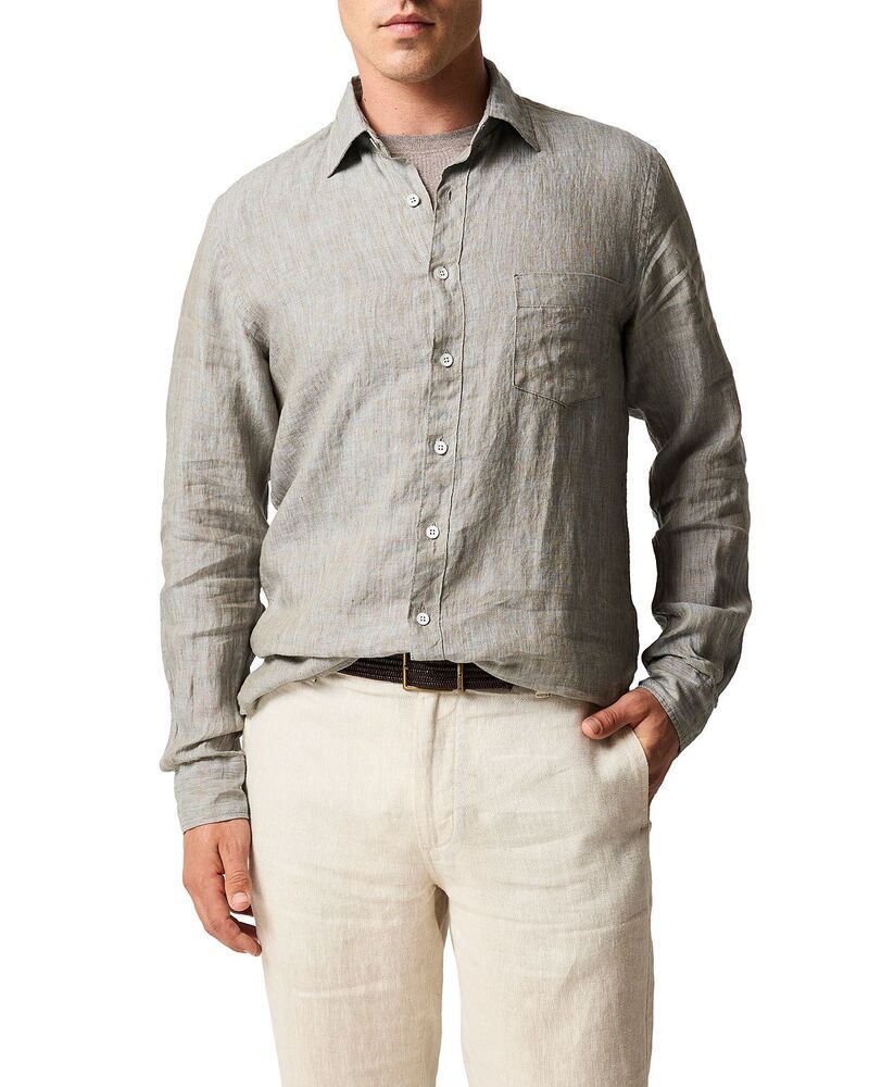 ロッドアンドグン メンズ トップス シャツ リネン Rodd Gunn Coromandelinen Shirtaupe トープ