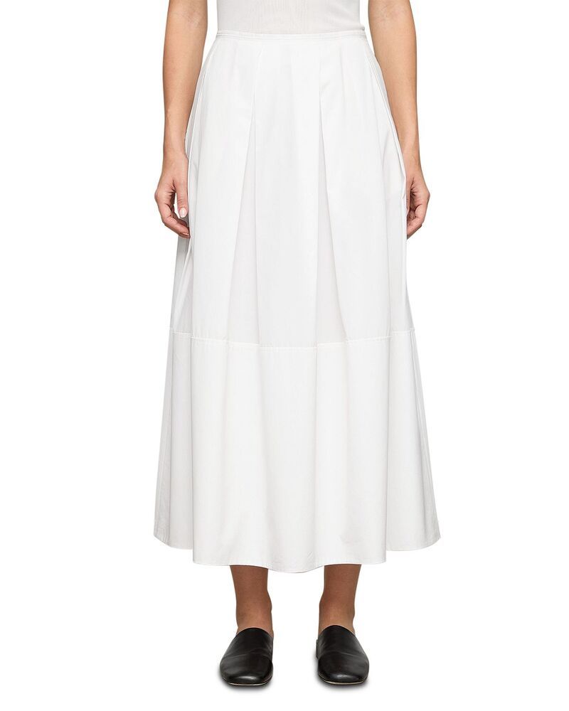 ラファイエットワンフォーエイト レディース ボトムスカート Lafayette 148 New York Inverted Pleat Long Skirt White ホワイト