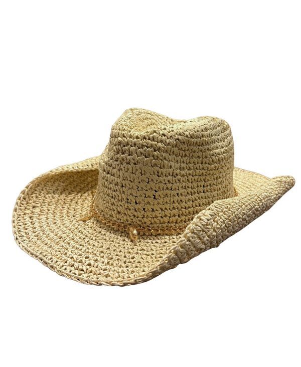 マーカスアドレール レディース アクセサリー 帽子 Marcus Adler Straw Cowboy Hat Lightan タン
