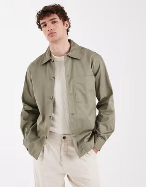 セレクティッド メンズ トップス シャツ コットン Selected 100 cotton overshirt Vetiver グリーン 21,586円