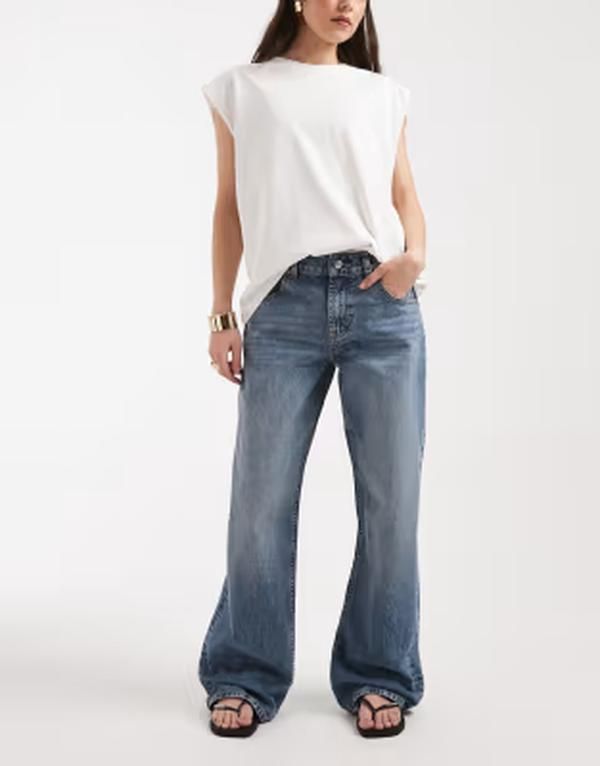 エイソス レディース ボトムス デニムパンツ ヴィンテージ ローライズ ジーンズ ASOS DESIGN low rise baggy jeans in vintage wash VINTAGE 15,036円