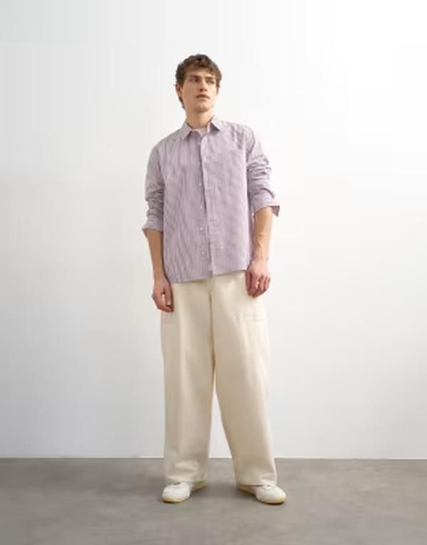 トップマン メンズ ボトムス カジュアルパンツ Topman baggy fit pants with side pockets in cream クリーム