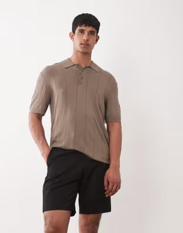 ジャック アンド ジョーンズ メンズ トップス ポロシャツ ニット Jack Jones Premium knitted polo Morel ベージュ