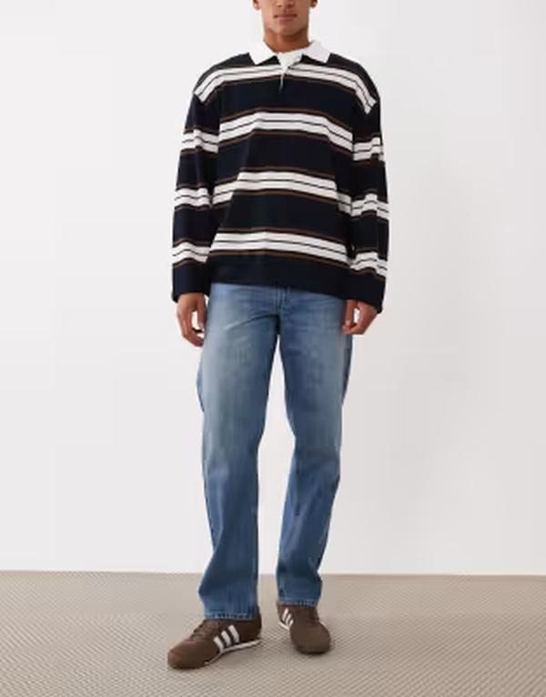 エイソス メンズ ボトムス デニムパンツ ストレート ジーンズ ASOS DESIGN straight leg jeans in dark washedark washed blue ブルー