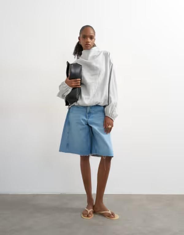 トップショップ レディース トップス タンクトップ Topshop seam detail cuffed long sleeve top Gray グレー 18,965円