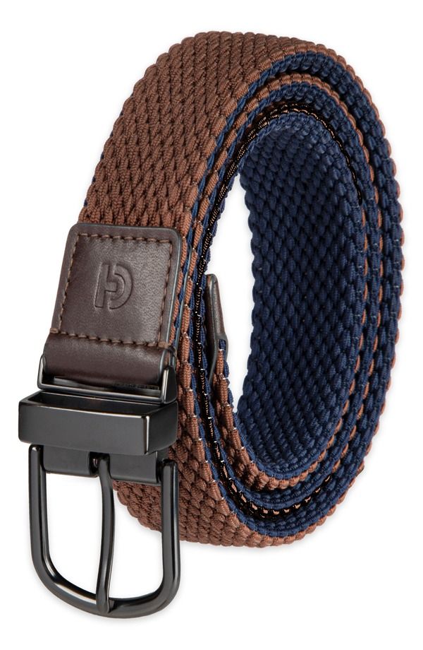 コールハーン メンズ アクセサリー ベルト Cole Haan Reversible Stretch Webelt Brown Navy ネイビー