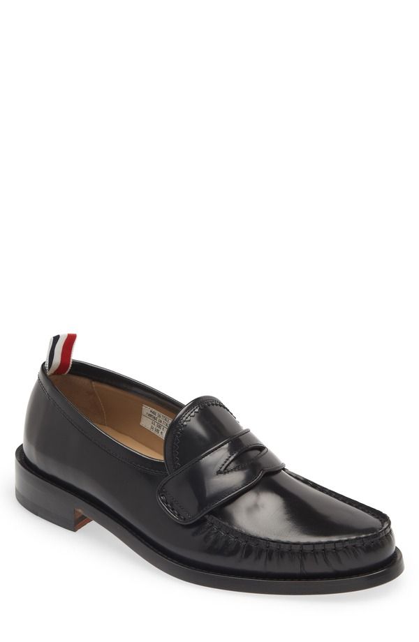 トムブラウン メンズ シューズ スリッポン・ローファー Thom Browne Varsity Penny Loafer Black ブラック