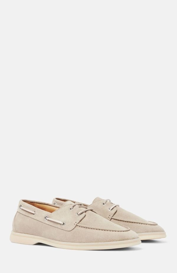 スカロッソ メンズ シューズ スリッポン・ローファー SCAROSSO Lio Boat Shoesand Suede サンド