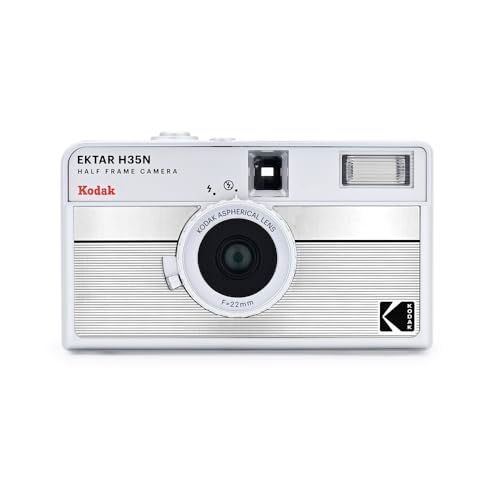 msKODAK EKTAR H35N ハーフフレームフィルムカメラ、35mm、再利用可能、フォーカスフリー、バルブ機能、内蔵スターフィルター、コーティングされた改良レンズ (単品, ストライプシルバー)