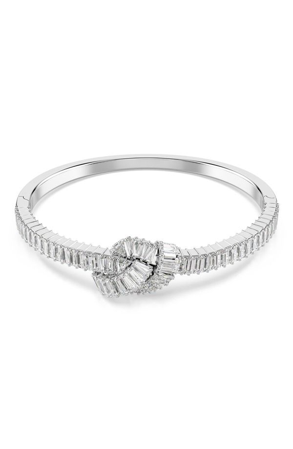 スワロフスキー レディース アクセサリー ブレスレット・バングル・アンクレット Swarovski Matrix Knot Bangle Bracelet White Silver ホワイト