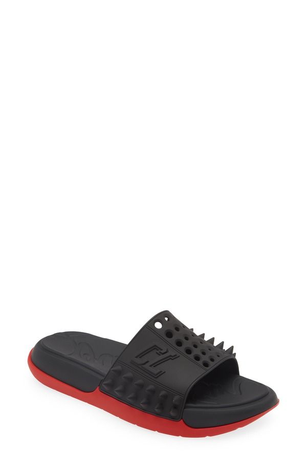 クリスチャン・ルブタン メンズ シューズ サンダル Christian Louboutin Take It Easy Slide Sandal Black ブラック