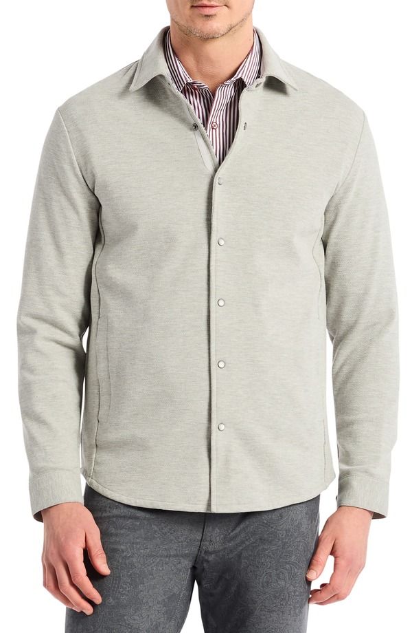 ロバートグラハム メンズ アウター ジャケット・ブルゾン シャツ ニット Robert Graham Kellan Knit SnapUp Shirt Jacket Light Grey グレー
