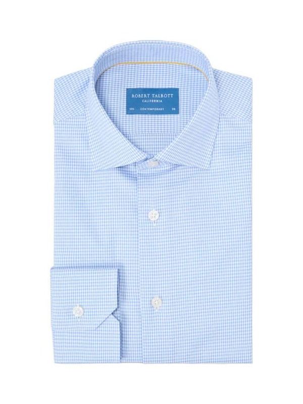 ロバート タルボット メンズ トップス シャツ ミニ Robertalbott Reynolds Mini Check Shirt in Contemporary Fit Blue ブルー 52,680円