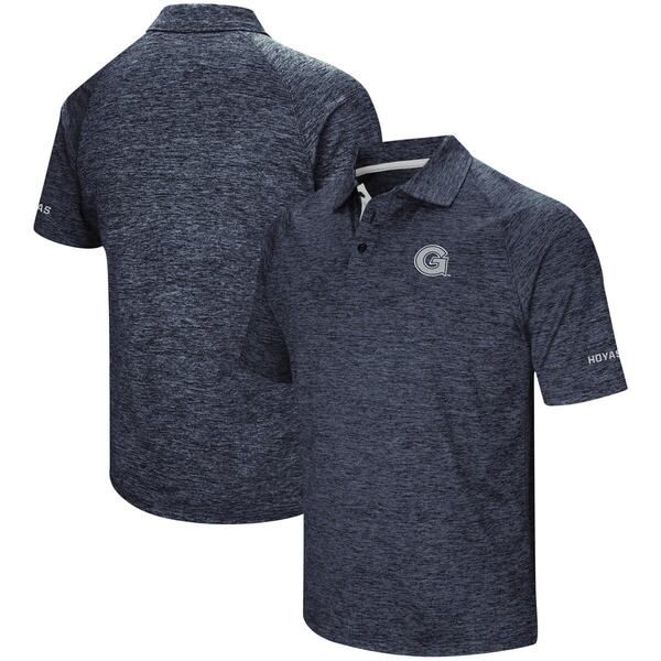コロシアム メンズ トップス ポロシャツ ダウン Mens Colosseum Heathered Navy Georgetown Hoyas Down Swing Raglan Polo Heath
