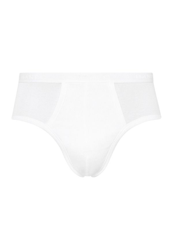 ハンロ メンズ アンダーウェア ブリーフパンツ コットン Hanro Cotton Pure Cotton Brief With Fly White ホワイト