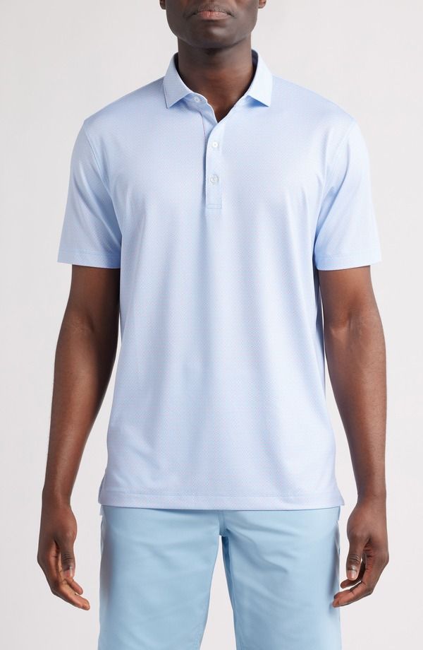 ジョニー オー メンズ トップス シャツ プリント johnnieO Julio Geo Print PREPFORMANCE Golf Polo Maliblu