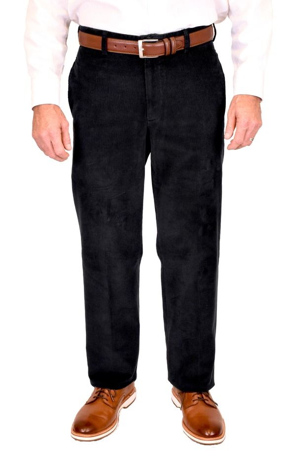 ベール メンズ ボトムス カジュアルパンツ コーデュロイ Berle Flat Front Corduroy Dress Pants Black ブラック