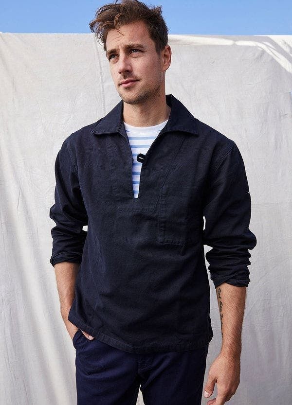 セイントジェームス メンズ アウター ジャケット・ブルゾン Saint James NEMO II French Sailor Canvas Jacket Navy ネイビー