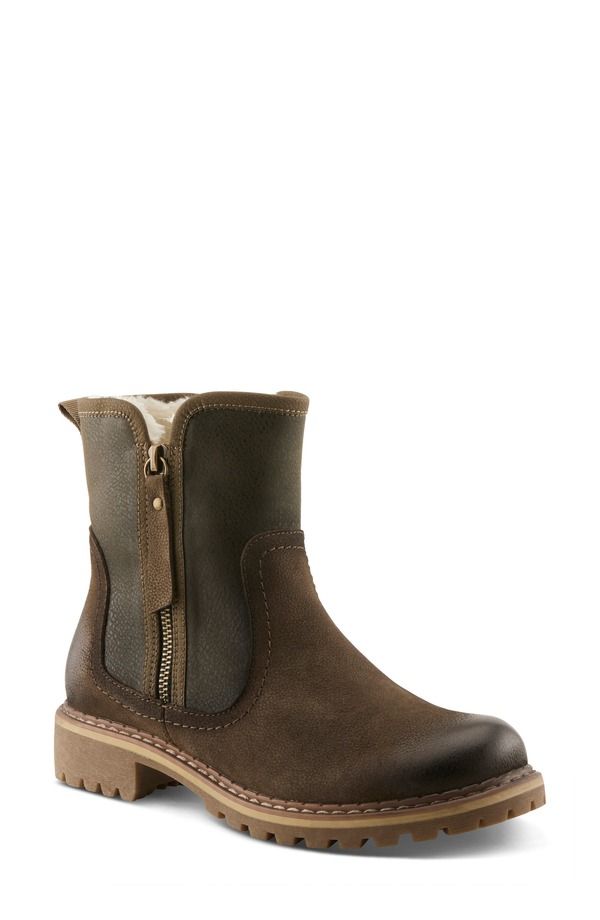 スプリングステップ レディース シューズ ブーツ・レインブーツ Spring Step Jovany Faux Fur Lined Boot Olive Green グリーン