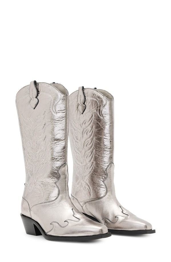 オールセインツ レディース シューズ ブーツ・レインブーツ AllSaints Dolly Cowboy Boot Gunmetal Grey グレー