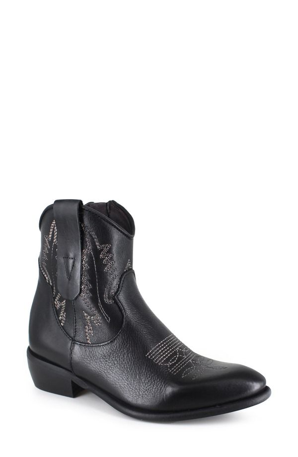 ジジ レディース シューズ ブーツ・レインブーツ ZIGI Everith Western Boot Black Leather ブラック