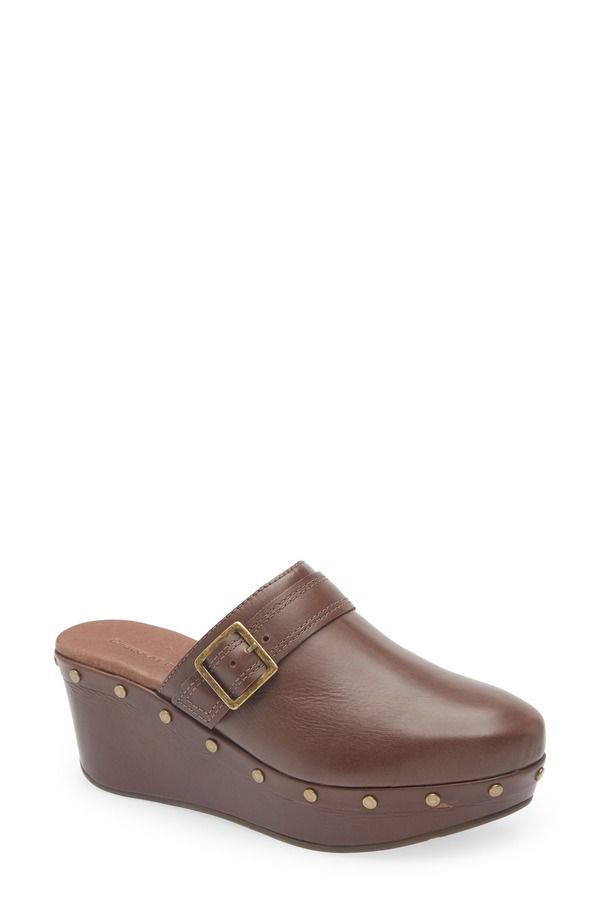 ショコラブルー レディース シューズ ヒール プラットフォーム Chocolat Blu Yogi Platform Wedge Mule Dark Brown Leather ブラウン