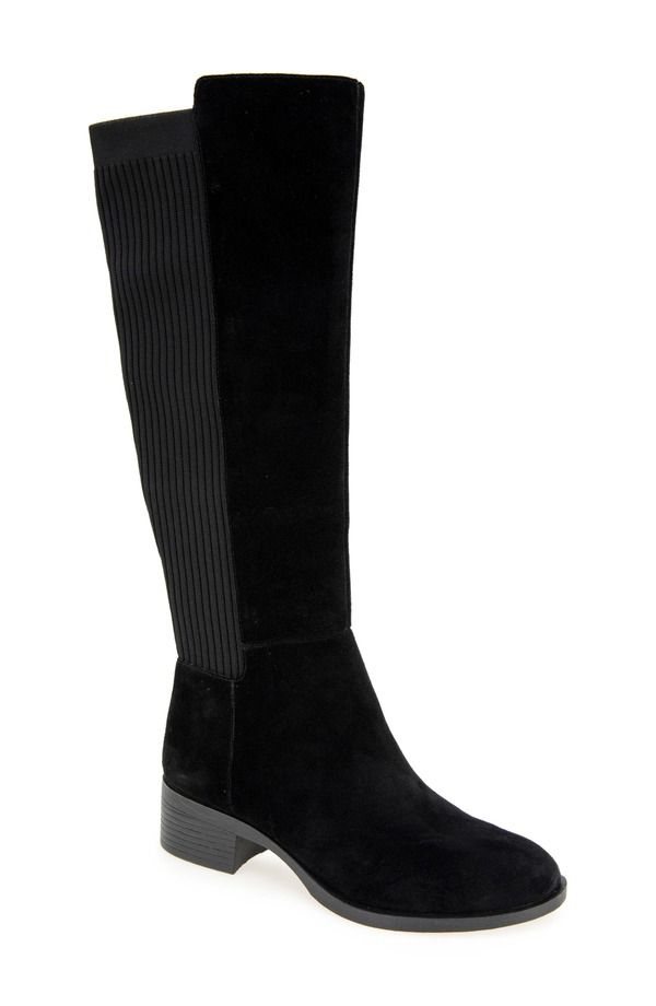 ケネスコール レディース シューズ ブーツ・レインブーツ リブニット Kenneth Colevon Rib Knit Knee High Boot Black Suede ブラック