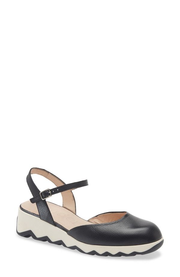 ワンダーズ レディース シューズ ヒール プラットフォーム アンクル Wonders Ankle Straplatform Ballet Pump Wild Black ブラック
