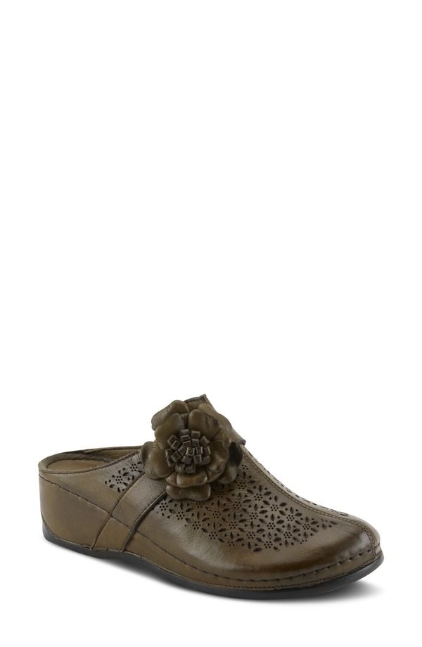 スプリングステップ レディース シューズ サンダル Spring Step Lilybean Wedge Mule Olive Green グリーン