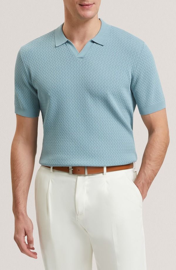 テッドベーカー メンズ トップス ポロシャツ Ted Baker Luthen Zigzag Polo Blue ブルー 45,370円