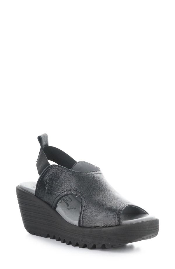 フライロンドン レディース シューズ ヒール プラットフォーム サンダル Fly London Liku Slingback Platform Wedge Sandal Black ブラック