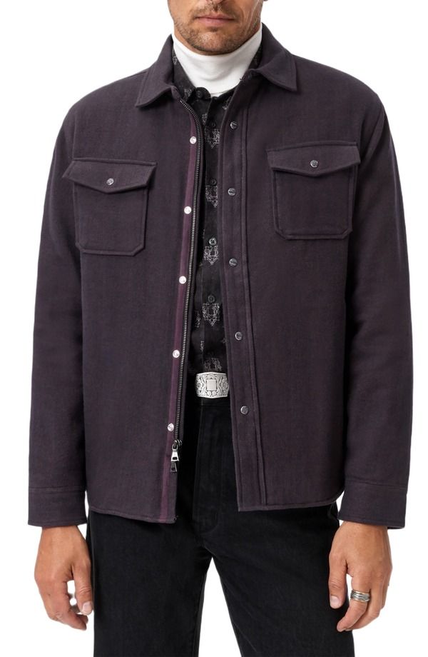 ジョンバルベイトス メンズ アウター ジャケット・ブルゾン John Varvatos Jameson Herringbone Snap Jacket Merlot