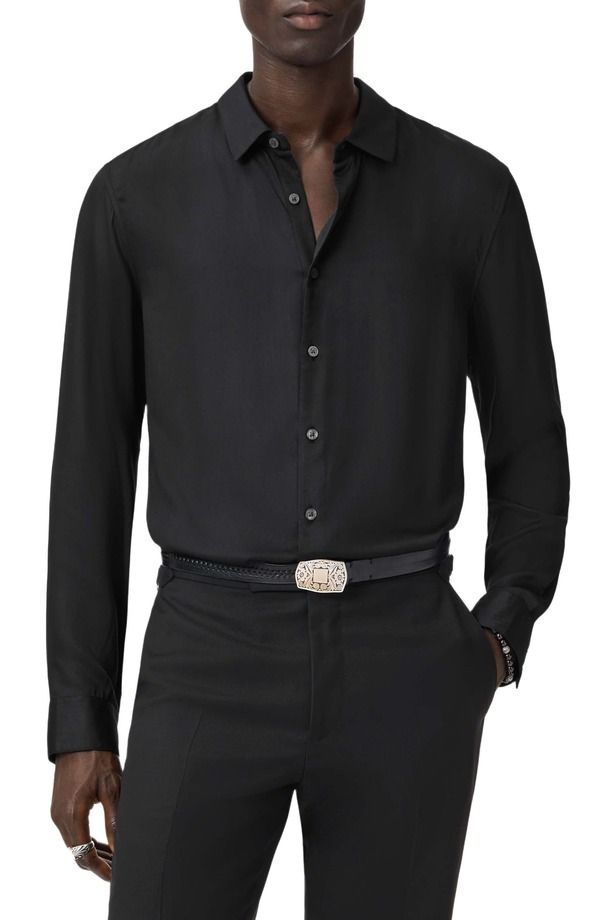 ジョンバルベイトス メンズ トップス シャツ John Varvatos Ross ButtonUp Shirt Black ブラック