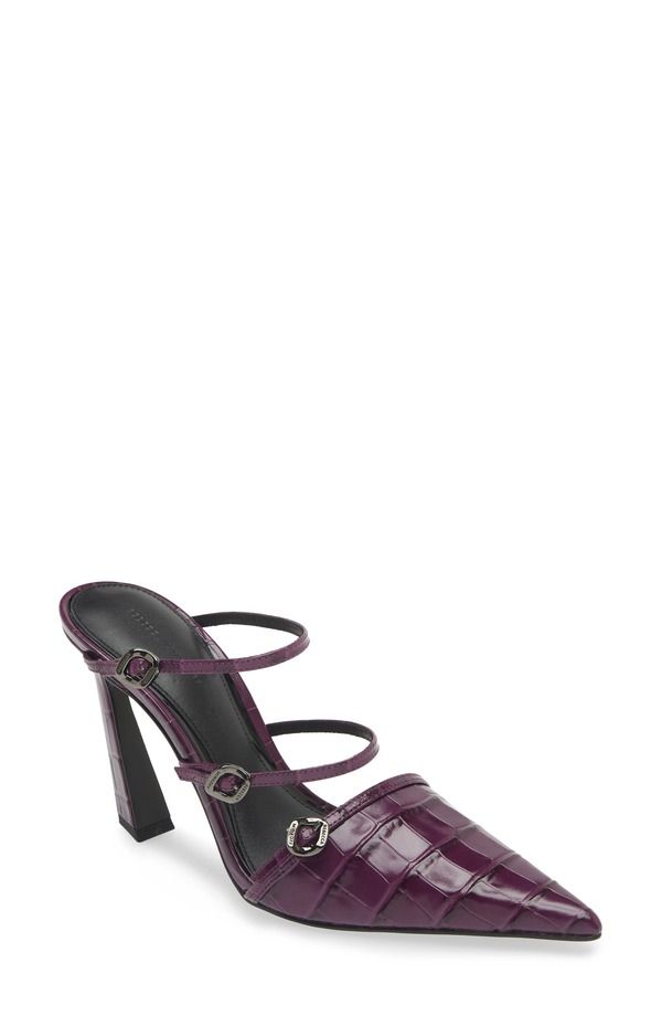 レベッカミンコフ レディース シューズ サンダル Rebecca Minkoff Buckle Pointed Toe Mule Berry