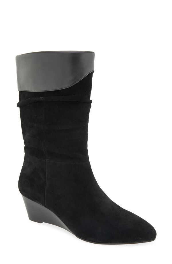 エアロソールズ レディース シューズ ブーツ・レインブーツ Aerosoles Carmela Wedge Bootie Black ブラック