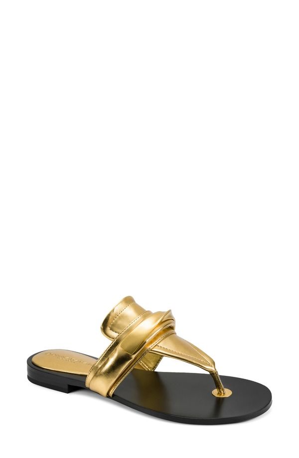 ダナ キャラン ニューヨーク レディース シューズ サンダル ベルベット Donna Karanew York Velvet Flip Flop Gold ゴールド