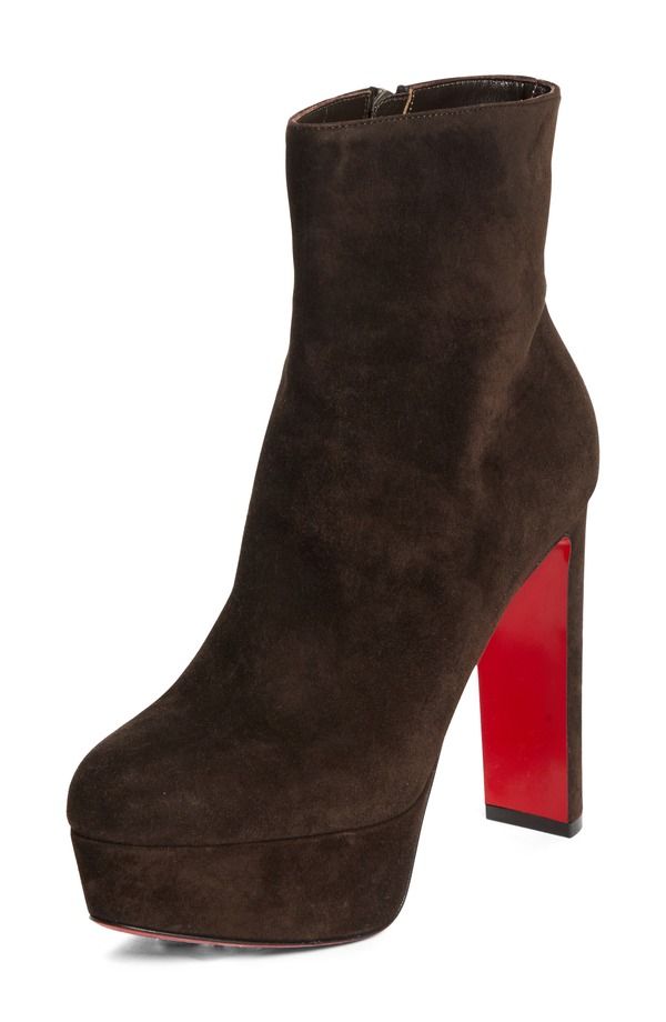 クリスチャン・ルブタン レディース シューズ ブーツ・レインブーツ プラットフォーム Christian Louboutin Loo Platform Bootie 7164 Cafe