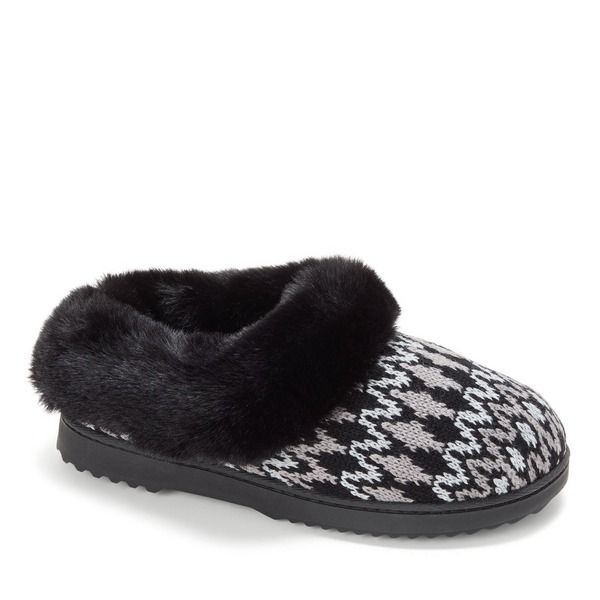 ディアフォームズ レディース シューズ サンダル ニット DEARFOAMS Hannah Festive Knit Clog Slipper Black Combo ブラック