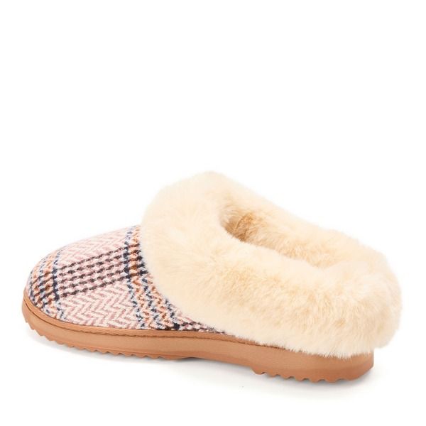 ディアフォームズ レディース シューズ サンダル ニット DEARFOAMS Hannah Festive Knit Clog Slipper Pink Plaid ピンク