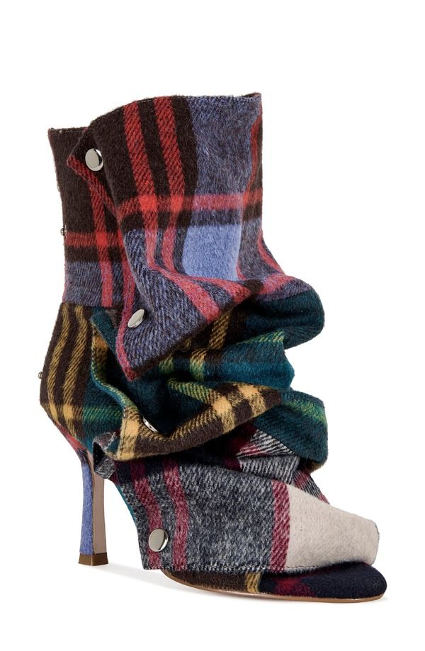 アザレア ワン レディース シューズ ブーツ・レインブーツ ギャザー AZALEA WANG Birdsong Ruched Plaid Bootie Blue Multi ブルー