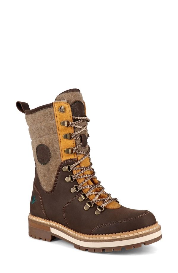 サンタナカナダ レディース シューズ ブーツ・レインブーツ Santana Canada Cariboo Waterproof Mixed Media Boot Dark Brown Saddle ブ