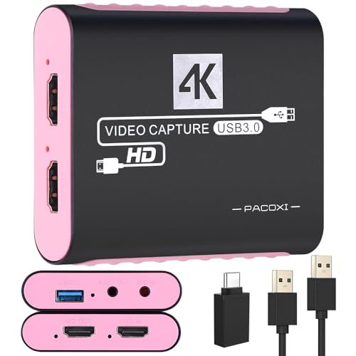 キャプチャーボードは4K HDMI パススルー機能を搭載しています 1080P 60Hz USB 3.0 ビデオゲーム キャプチャーカード 高速転送 低遅延 ゲーム実況生配信ライブ、ビデオ会議録画、リアルタイムストリーミング 画面共有 Swi dccb1559