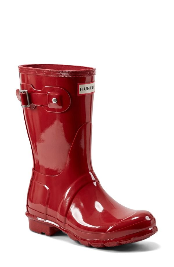 ハンター レディース シューズ ブーツ・レインブーツ Hunter Original Tour Short Gloss Packable Rain Boot Military Red レッド