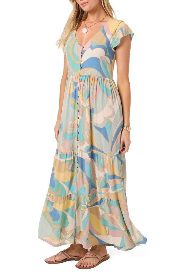 オニール レディース トップス ワンピース マキシ ONeill Zygrid Butterfly Maxi Dress Desert Sage セージ