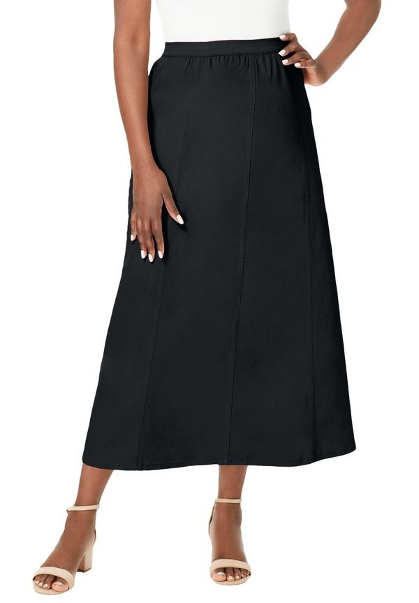 ジェシカロンドン レディース ボトムス デニムパンツ スカート Jessica London Stretch Denim Jegging Skirt Black ブラック 13,855円