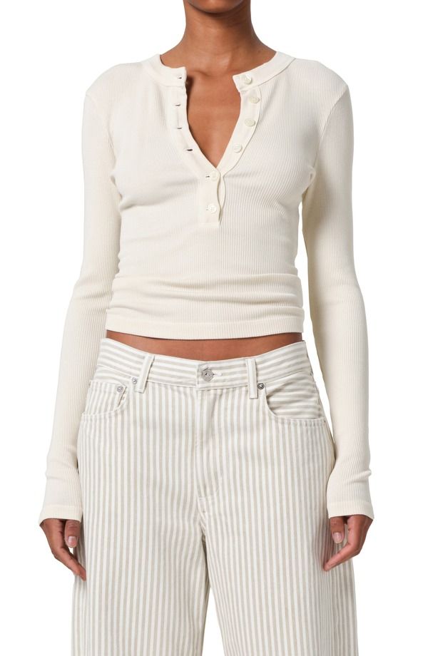 シチズンズ オブ ヒューマニティ レディース トップス シャツ Citizens of Humanity Varra Rib Henley Dune Beige ベージュ