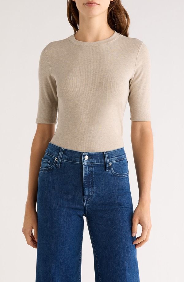 フレーム レディース トップス シャツ FRAME Theather Stretch Modal Rib Top Tabby Heather ヘザー