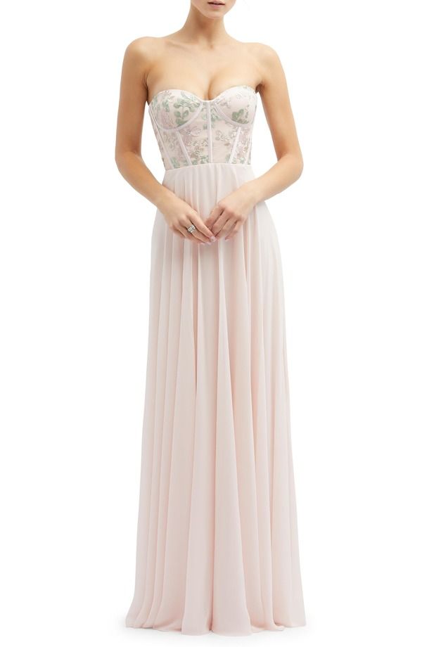 ドレッシーコレクション レディース トップス ワンピース フラワー柄 ストラップレス 刺繍 フラワー Dessy Collection Floral Embroidered Strapless Cor 51,480円