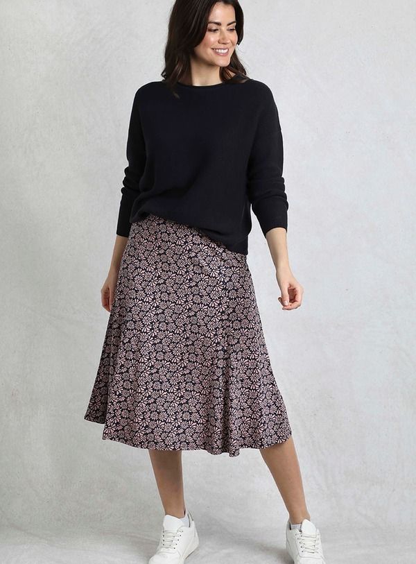 ウィアードフィッシュ レディース ボトムスカート プリント ミディ ジャージー Weird Fish Romaro Printed Jersey Midi Skirtea Rose